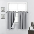 thumbnail image 1 of 100% Blackout Curtain Tiers for Kitchen - Window Treatment Home Décor Small Panels for Half Windows, 27 x 36 inch Long, 2 Pieces, Light Grey, 1 of 5