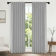 thumbnail image 1 of 100% Blackout Curtains 2 Panels Set, 52" Back Tab/Rod Pocket with Machine Washable Linen Textured Blackout Drape for Bedroom, Curtains,Grey, 1 of 7