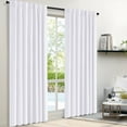 thumbnail image 1 of 100% Blackout Curtains 2 Panels Set, Machine Washable Linen Textured Blackout drape for Bedroom, Back Tab/Rod Pocket Curtains,Bright White,W50" x L72”, 1 of 9