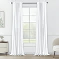 thumbnail image 1 of 100% Blackout Curtains,50"Wx108"L Faux Linen Textured Back Tab/Rod Pocket Curtain,2 Panels Set,Thermal Insulated Curtains for Livingroom,Bright White, 1 of 7