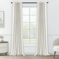 thumbnail image 1 of 100% Blackout Curtains,50"Wx63"L Faux Linen Textured Back Tab/Rod Pocket Curtain,2 Panels Set,Thermal Insulated Curtains for Livingroom,Beige, 1 of 9