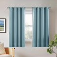thumbnail image 1 of 100% Blackout Curtains 63 Inch Long 2 Panels for Bedroom Living Room Stone Blue Solid Room Darkening Thermal Insulated Soundproof Energy Saving Grommet Top Window Treatment Drapes, 52x63 2 Set, 1 of 5
