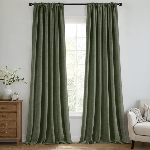 100% Blackout Curtains 90 Inch Long 2 Panels Set for Bedroom, Thick ...