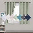 thumbnail image 1 of 100% Blackout Curtains for Bedroom 108 Inches Long Grommet Linen Face Full Light Blocking Curtain Drapes for Living Room Thermal Linen Look Curtains 2 Panels Set, 52" W x 108" L, Navy, 1 of 7