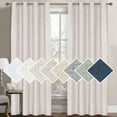 thumbnail image 1 of 100% Blackout Curtains for Bedroom 108 Inches Long Grommet Linen Face Full Light Blocking Curtain Drapes for Living Room Thermal Linen Look Curtains 2 Panels Set, 52" W x 108" L, Navy, 1 of 8
