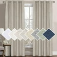 thumbnail image 1 of 100% Blackout Curtains for Bedroom 108 Inches Long Grommet Linen Face Full Light Blocking Curtain Drapes for Living Room Thermal Linen Look Curtains 2 Panels Set, 52" W x 108" L, Navy, 1 of 8