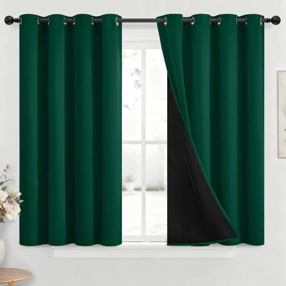100% Blackout Curtains for Bedroom 63 Inch Length, Total Light Blocking ...