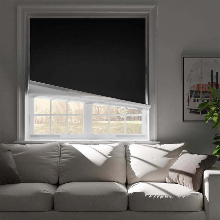 Blackout Curtains For Bedroom – 39"x58" Portable Blinds With 20 Adhesive Hook & Loop Strips-532790