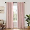 thumbnail image 1 of 100% Blackout Curtains for Bedroom,Set of 2 Panels,108inch Length Faux Linen Thermal Insulated Back Tab Drapes with Room Darkening,50"Wx108"L,LightBlush, 1 of 6