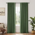 thumbnail image 1 of 100% Blackout Curtains for Bedroom,Set of 2 Panels,108inch Length Faux Linen Thermal Insulated Back Tab Drapes with Room Darkening,50"Wx108"L,Moss Green, 1 of 6