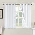 thumbnail image 1 of 100% Blackout Curtains for Bedroom Thermal Insulated Linen Textured Curtains Heat and Full Light Blocking Drapes Living Room Curtains 2 Panel Sets, 52x45 - Inch, Pure White, 1 of 6