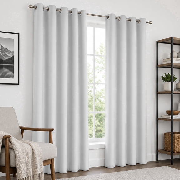 LANTINGSHENG 100% Blackout Curtains Linen Texture Suitable for Bedroom and Living Room Privacy Protection Grommet Top ,Cream,54" W x 95" L,2 Panels