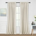 thumbnail image 1 of 100% Blackout Curtains, Linen Textured Blackout Curtains No Light, Rod Pocket Black Out Curtains & Drapes for Living Room Bedroom-Set of 2 Panels (50" X 108", Cream), 1 of 8