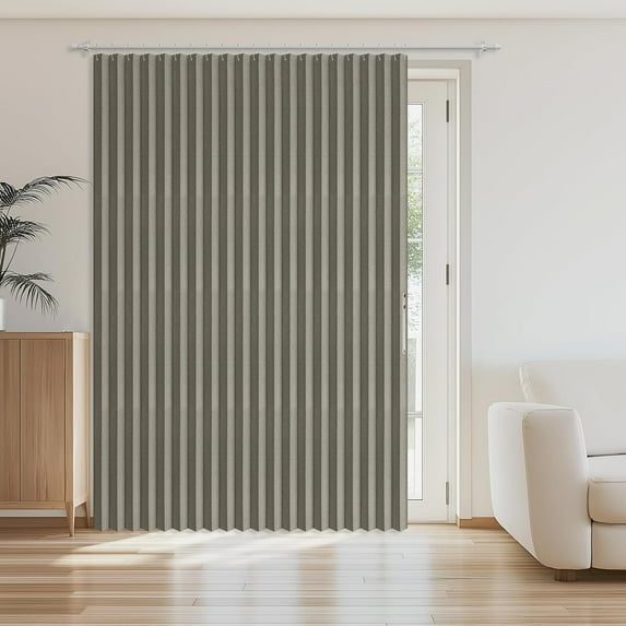 100% Blackout Door Curtains - Grey 98" W x 84" L - Accordion, Sliding Door, Closet - 1 Panel