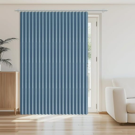 100% Blackout Doorway Curtains Accordion Doors for Doorway Curtains Applicable Patio Door Curtain Sliding Door Curtains Sliding Door Blinds Closet Curtains(Blue 98" W x 84" L) 1 Panel