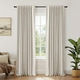 thumbnail image 1 of 100% Blackout Curtains for Bedroom,Set of 2 Panels,84inch Length Faux Linen Thermal Insulated Back Tab Drapes with Room Darkening,50"Wx84"L,Cream, 1 of 7
