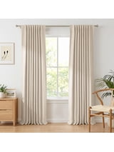 100% Blackout Faux Linen Curtains for Livingroom Bedroom,2 Panels Set,Thermal Insulated,With Free 20 Ring Clips - Oatmeal, W50 X L84