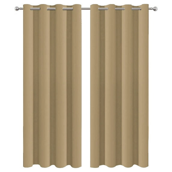 100% Blackout Insulated Curtain Set (Apricot) - Powerful Noise Reduction Curtains for Bedrooms, Offices, and Theaters (1-Pack)