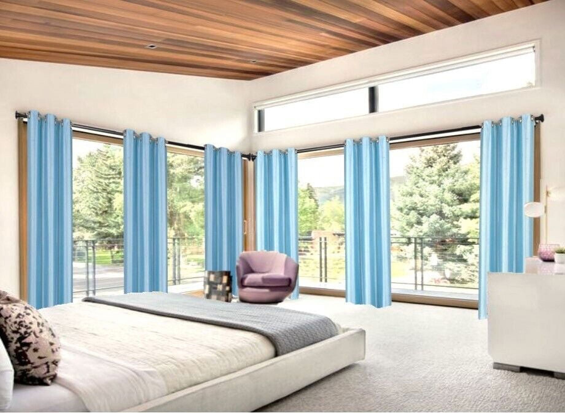 100% Blackout K92 Light Blue Color 108" Long Window Curtain Thermal Drapes Panels for Bedroom Home Décor set of 2 Panels
