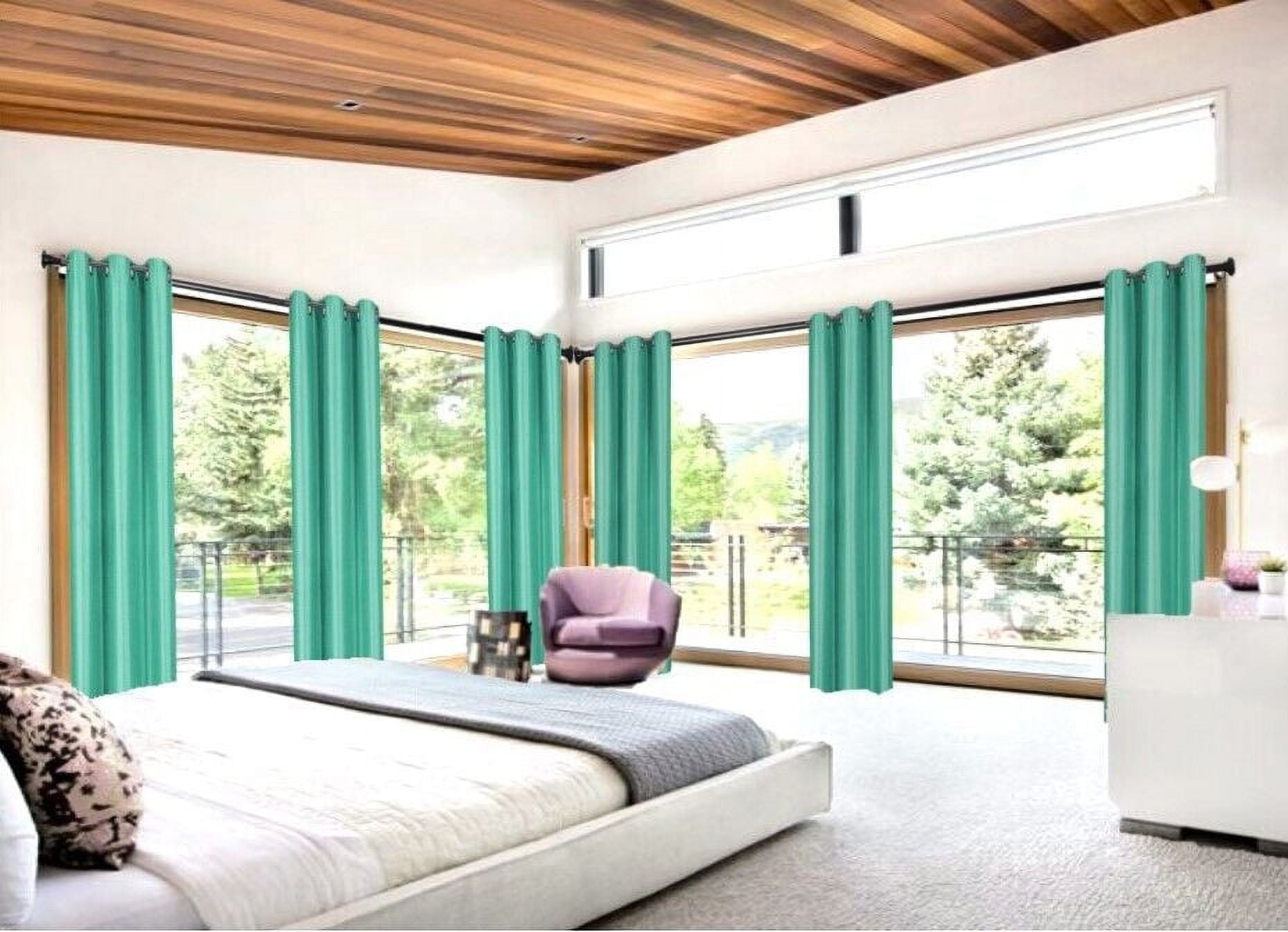 100% Blackout K92 Mint Color 108" Long Window Curtain Thermal Drapes Panels for Bedroom Home Décor set of 2 Panels
