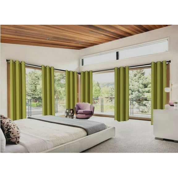 100% Blackout K92 Sage Color 108" Long Window Curtain Thermal Drapes Panels for Bedroom Home Décor set of 2 Panels