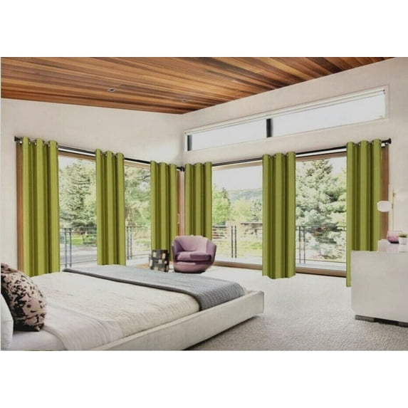100% Blackout K92 Sage Color 108" Long Window Curtain Thermal Drapes Panels for Bedroom Home Décor set of 2 Panels