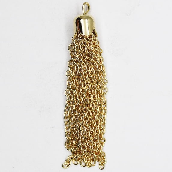 50mm Tassel Chain Drops Earrings Fringes Burlesque 14 Dangles Goldtone Pack of 6