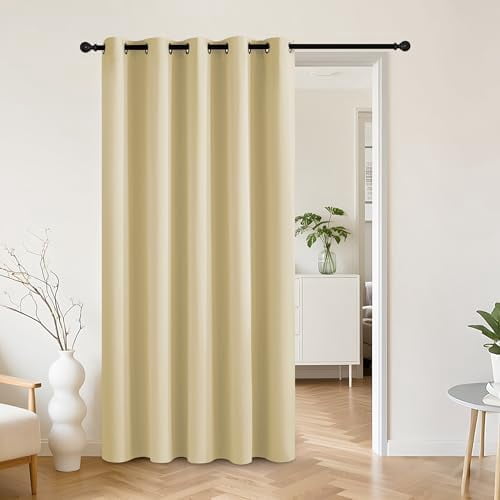100% Blackout Room Divider Curtains for Sliding Glass Door, Extra Wide ...