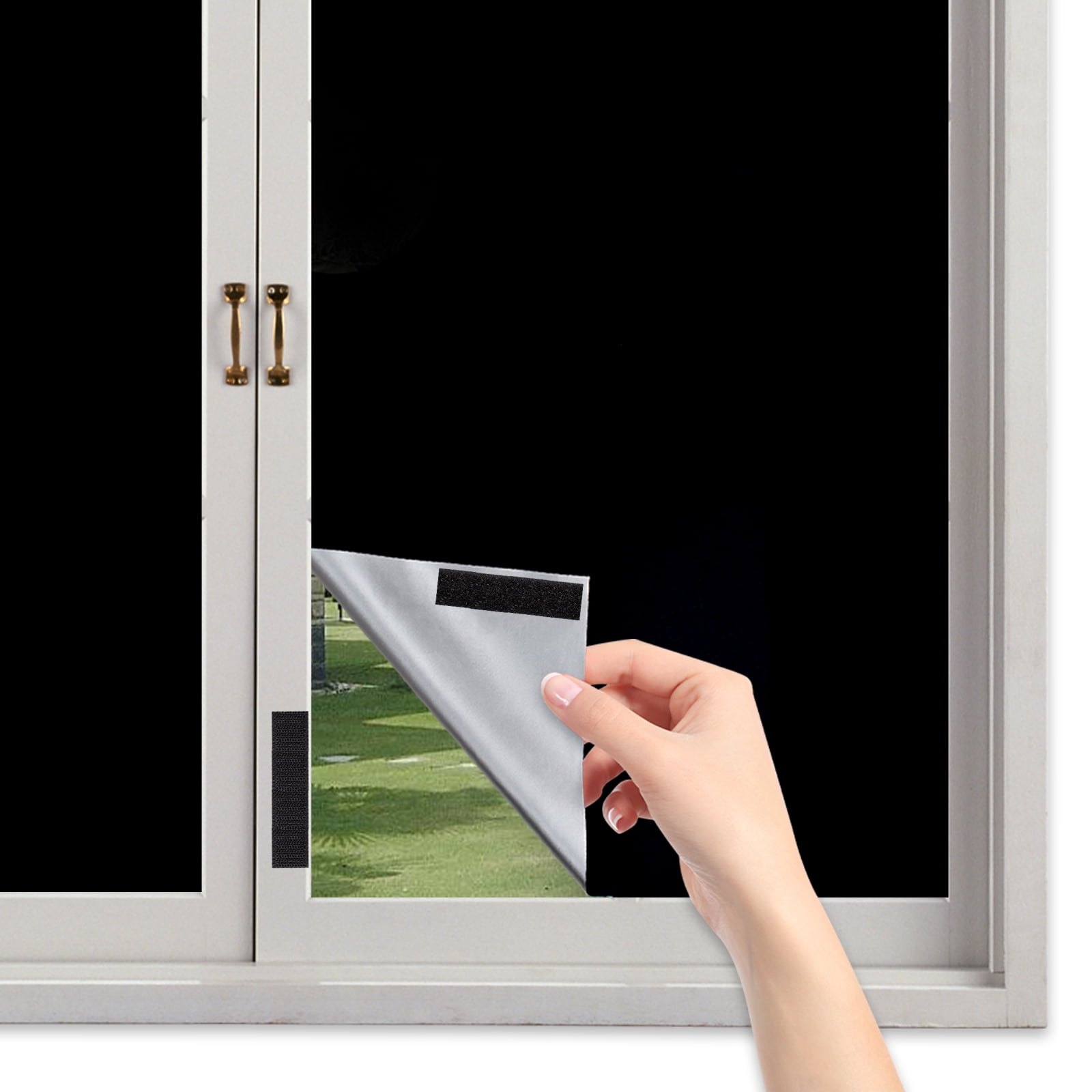 100% Blackout Shades for Bedroom, Portable DIY Window Blinds No Drill Blackout Window Curtains with Magic Tape for Baby Nursery, Travel, Dorm Room