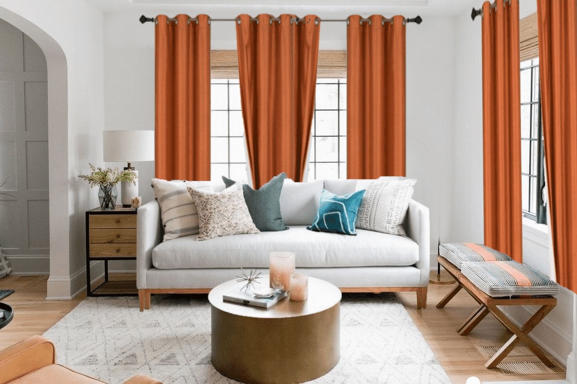 100% Blackout Window Curtain Drapes For Bedroom Living Room Brick Color Room Darkening NOA 2 panels 35" wide X 84" long