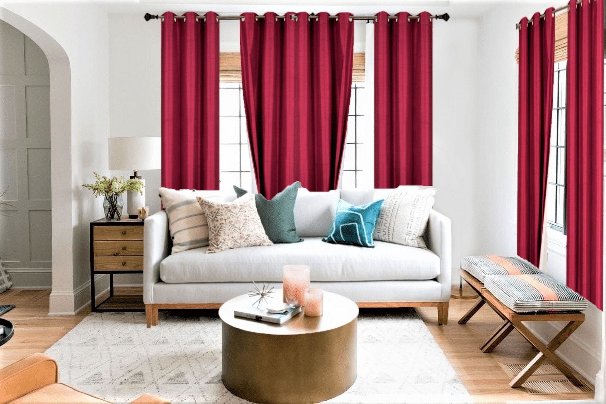 100% Blackout Window Curtain Drapes For Bedroom Living Room Burgundy Color Room Darkening NOA 2 panels 35" wide X 84" long