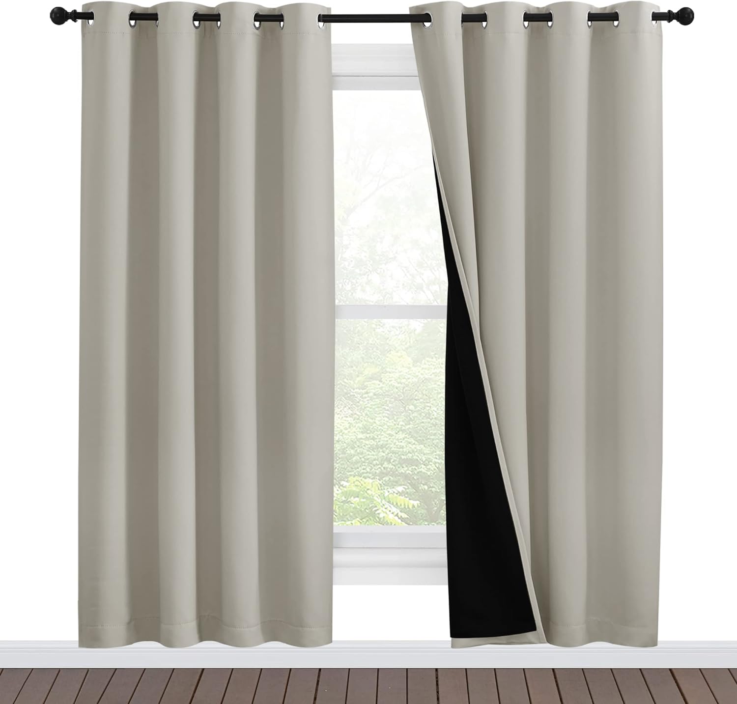 100 Blackout Window Curtain Panels, Full Light Blocking Drapes With