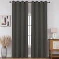 thumbnail image 1 of 100% Blackout Window Curtains 84 inches Long 2 Panels Set, Faux Linen Look Thermal Insulated Grommet Drapes, Room Darkening Curtain for Bedroom Living Room(W52 x L84 Inch, Grey), 1 of 7