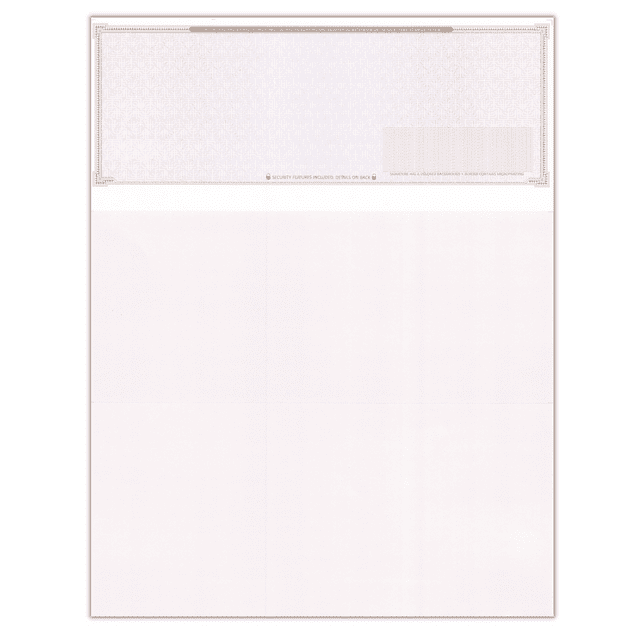 100 Blank Check Stock Check on Top Mazed Paper Weight 70 High Security Check Paper Brown