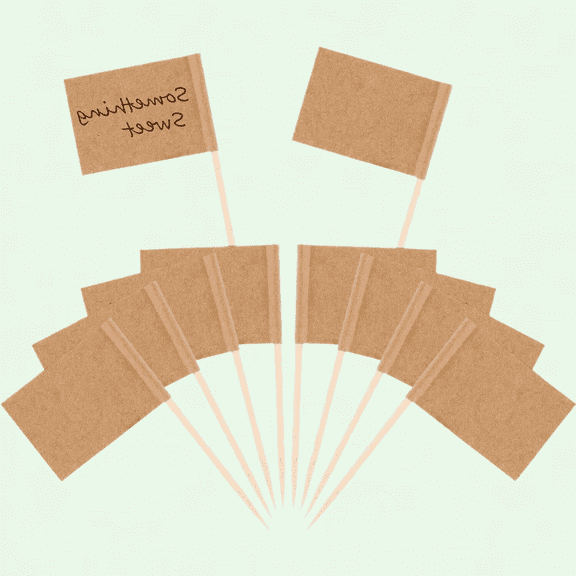 100 Blank Toothpick Flags, Kraft Cheese Markers for Party Buffet, Charcuterie Board Accessories