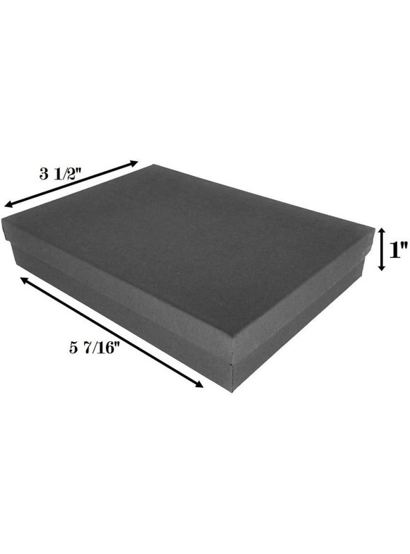 100 Pack Black Cotton-Filled Jewelry Gift Boxes - 3.5x3.5x1 Inches, Matte Finish, For Bracelets, Watches, Earrings & Small Items