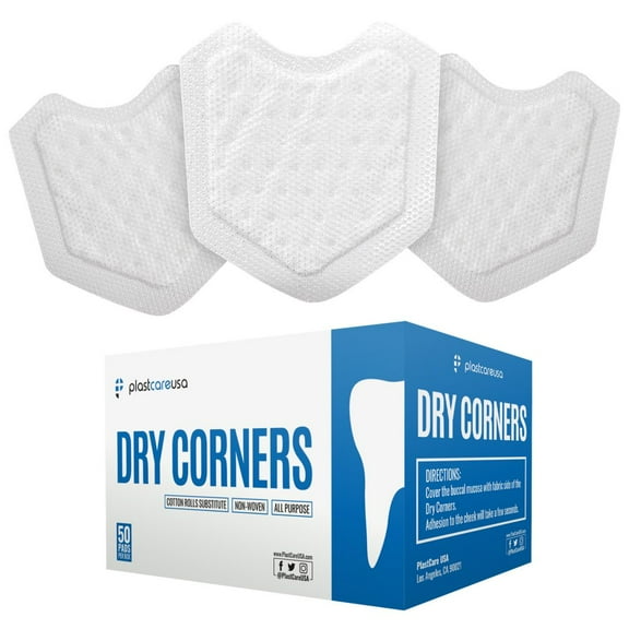 100 Boxes of 50 Dry Corners Disposable Saliva Control & Cheek Protection Pads - Super Absobent (Large)