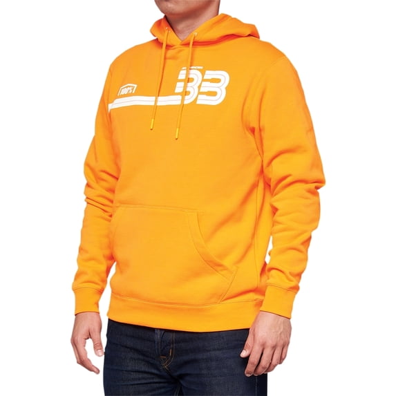 100% Brad Binder 33 Pullover Kangaroo Pocket Hoodie (XL, Orange)
