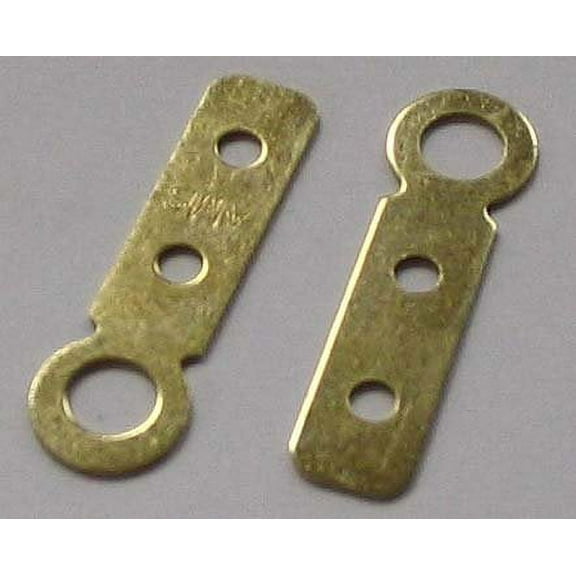 100 Brass Plate Flat Strap 2 Hole Hanger