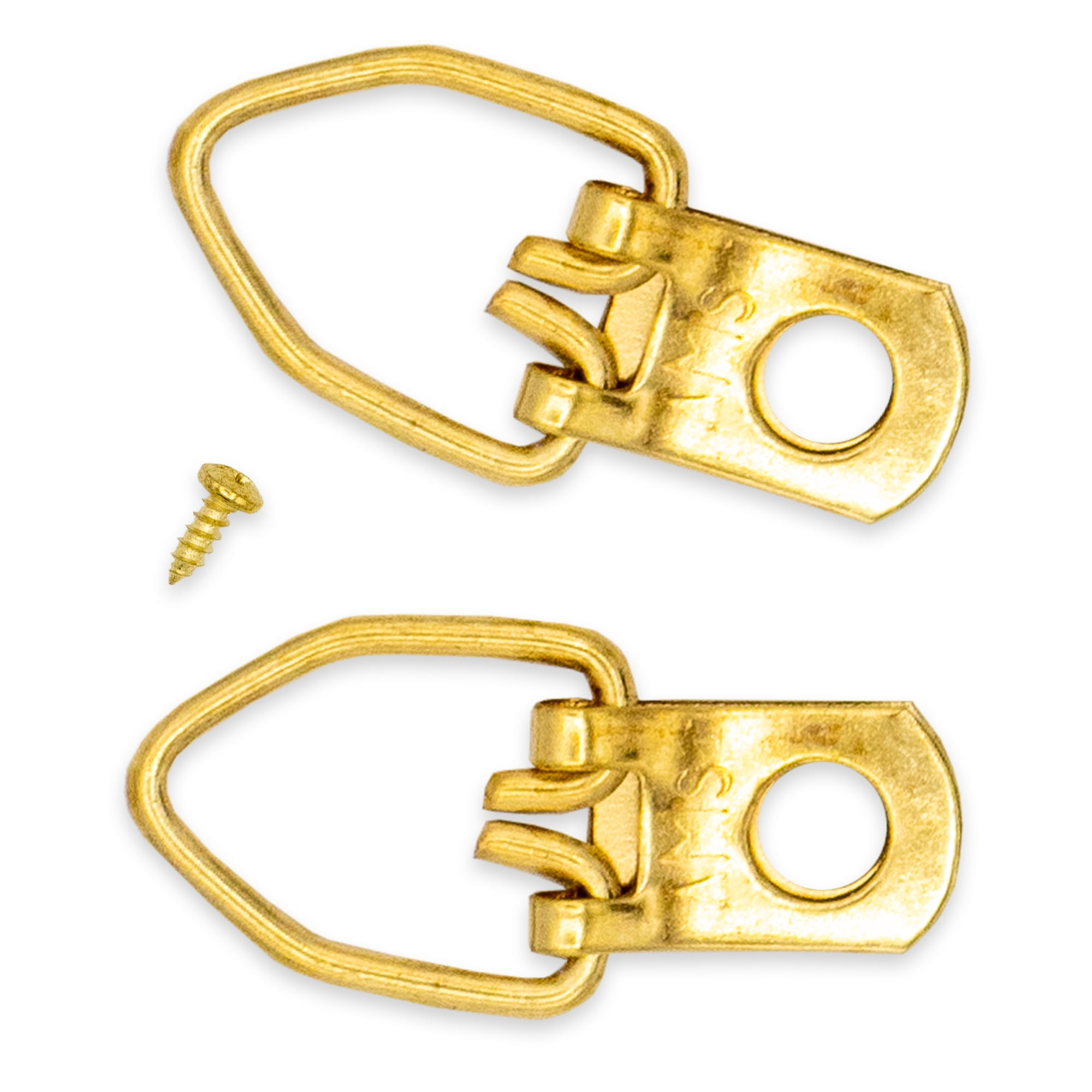 100 Brass Plated Heavy Duty 1 Hole D Ring Strap Picture Hanger W/screws