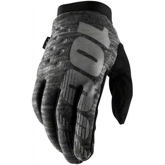 100% Brisker Cold Weather MX/MTB Gloves Heather Gray