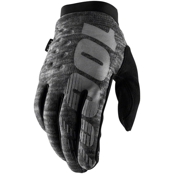 100% Brisker Cold Weather MX/MTB Gloves Heather Gray
