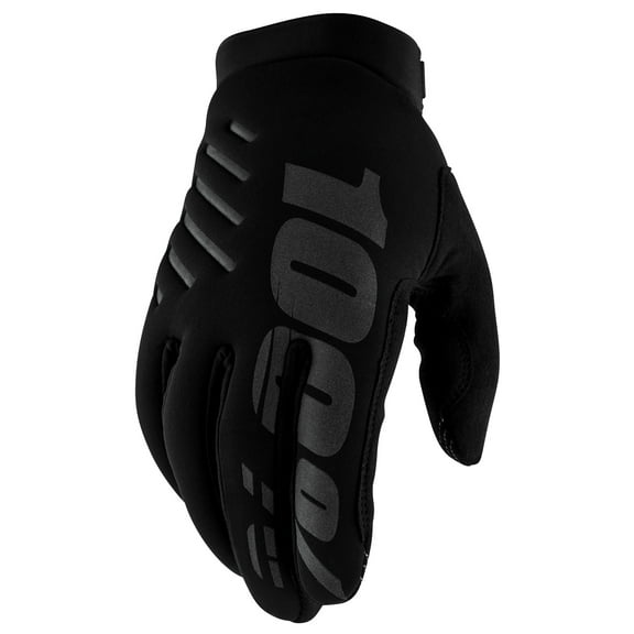 100% Brisker Cold-Weather Youth Gloves (Large, Black)