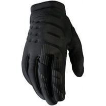 100% Brisker Gloves - Black Full Finger Men's X-Large
