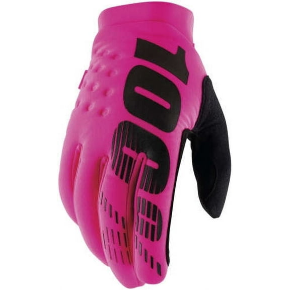 100% Brisker Gloves (Large, Neon Pink)