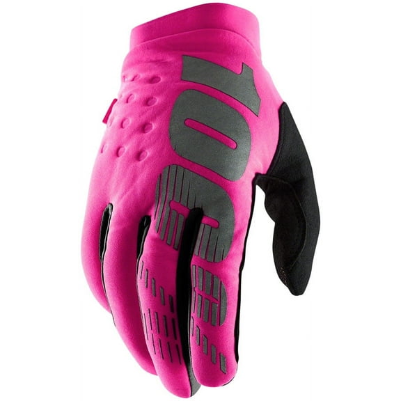 100% Brisker Gloves - Neon Pink/Black, Full Finger, Women's, Small