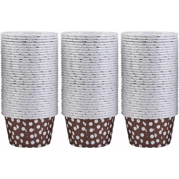 The Baker Celebrations 200 Brown Polka Dots Baking Cups, Cupcake Holders, Muffin Liners