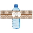 thumbnail image 1 of 100 Brown Trellis Moroccan Background Wedding Water Bottle Labels Engagement Party 8"x2", 1 of 2