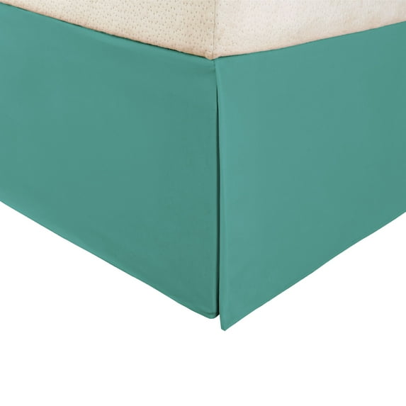 100% Brushed Microfiber Bed Skirt with a 15" Drop Length and Inverted Box Pleats Teal / King