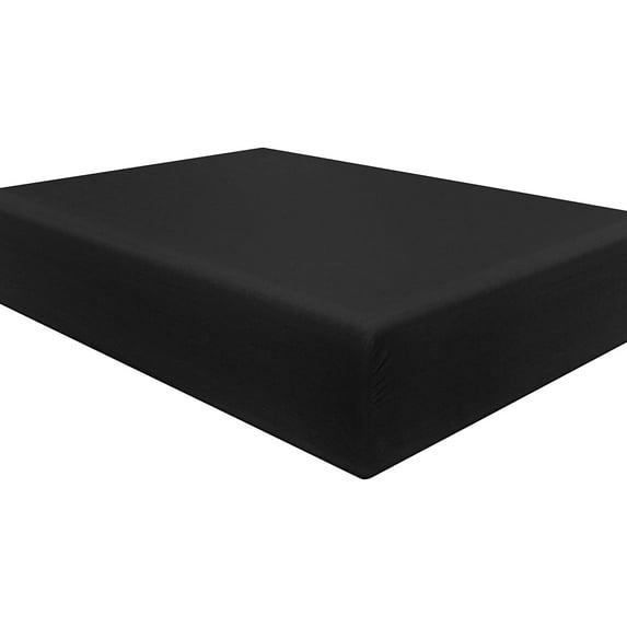 100% Brushed Microfiber Queen Fitted Sheet, 1800 Super Soft and Cozy, Wrinkle, Fade, Stain Resistant Deep Pocket Fitted Bed Sheet Only, Black